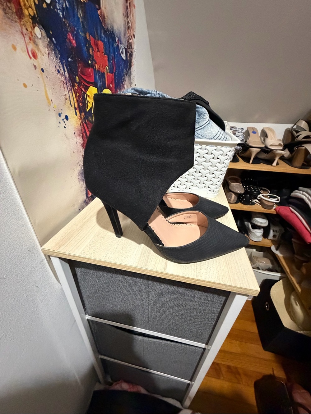 Black Pointed Stiletto D'Orsay Heels - Women